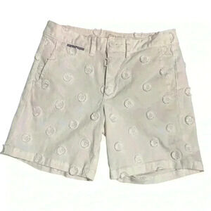 Chino by Anthropologie White Mid Thigh Mid Rise Circle Polka Dot Shorts